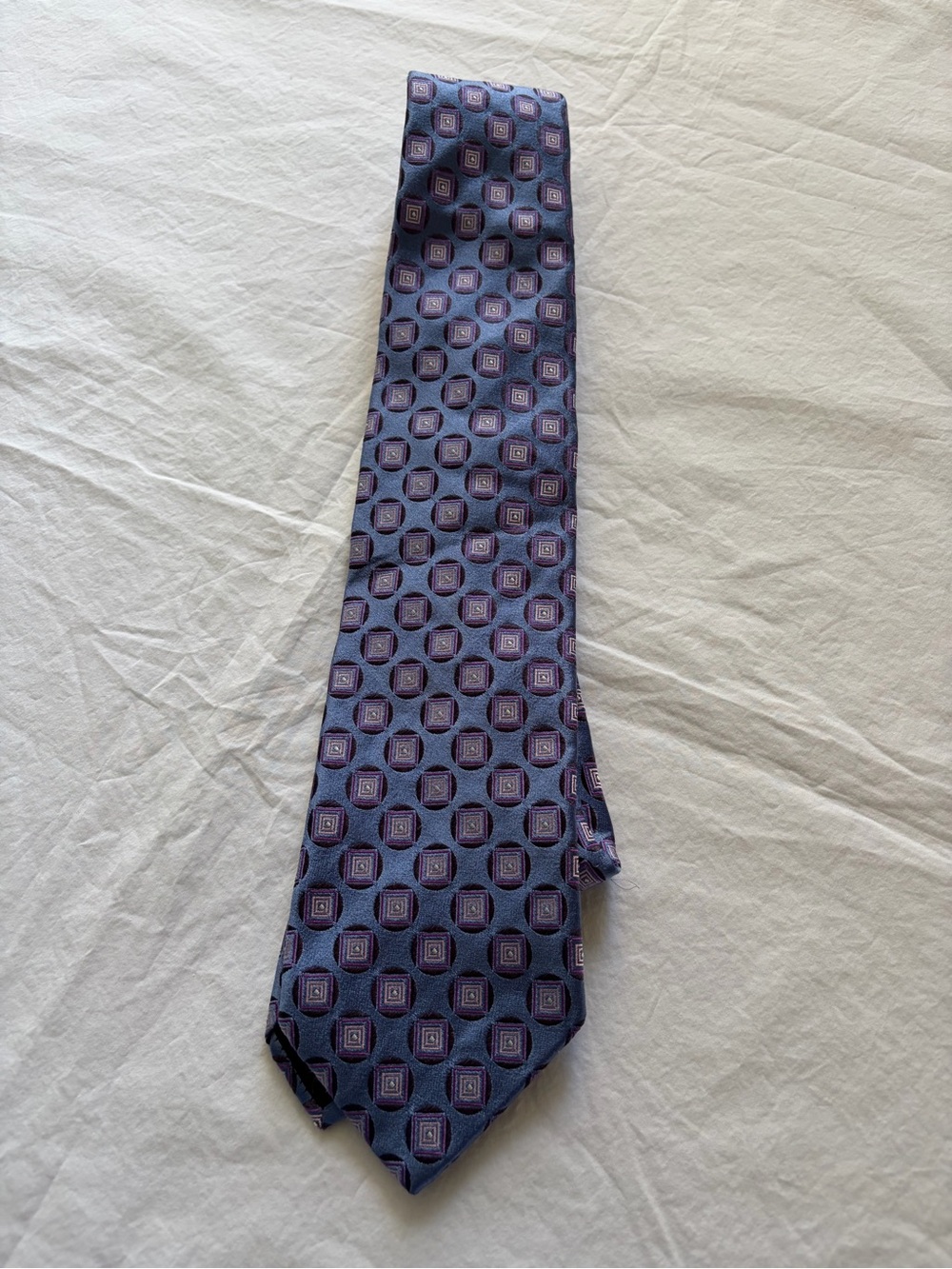 Boss Hugo Boss Geometric Silk Tie in Navy and Purple